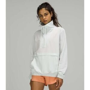 Lululemon Pack Light Pullover Packable Jacket Lightweight Ocean Air 1/2 Zip EUC